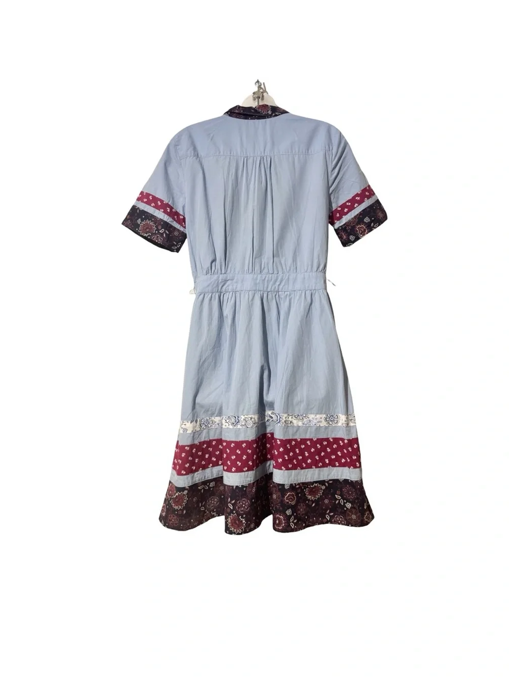Tommy Hilfiger Short Sleeve Shirt Dress w/ Contrast Fabric Skirt/Sleeves/Collar